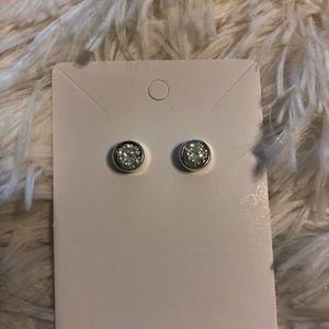 Francescas crystal & silver large stud earrings